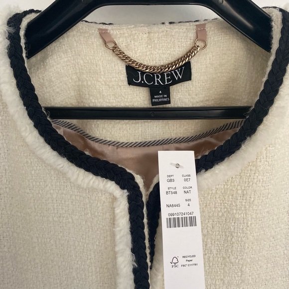 Jcrew lady jacket in marintime tweed size 4 - Picture 3 of 3